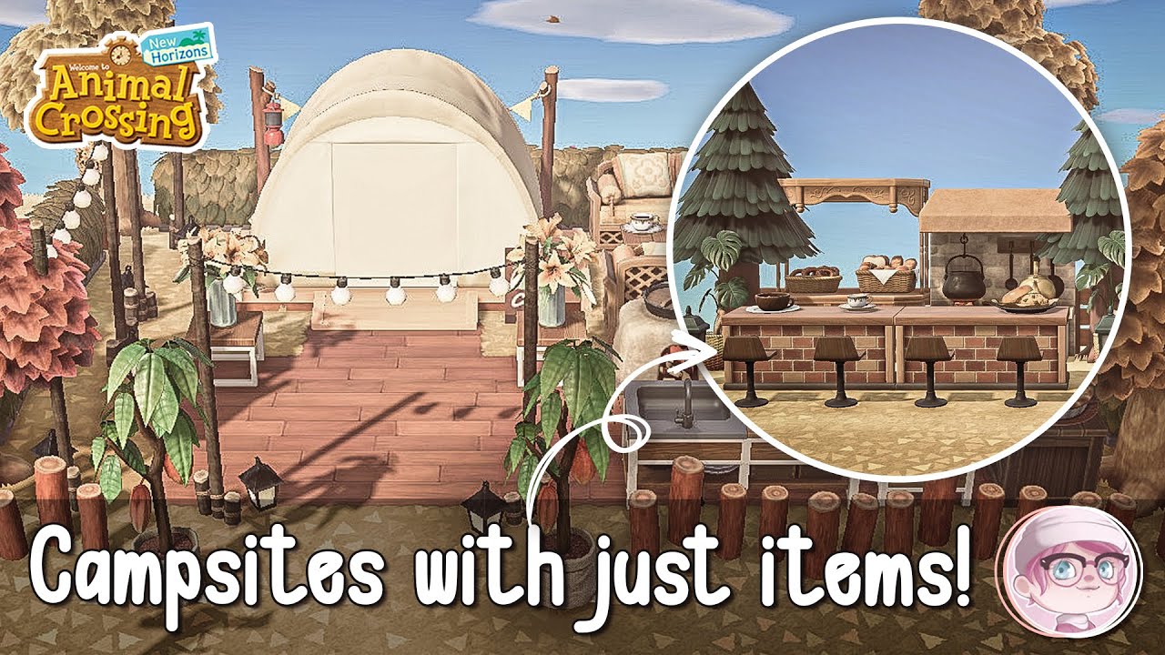 Designing campsite areas with JUST ITEMS! | Super easy! | Speedbuild | Animal Crossing New Horizons