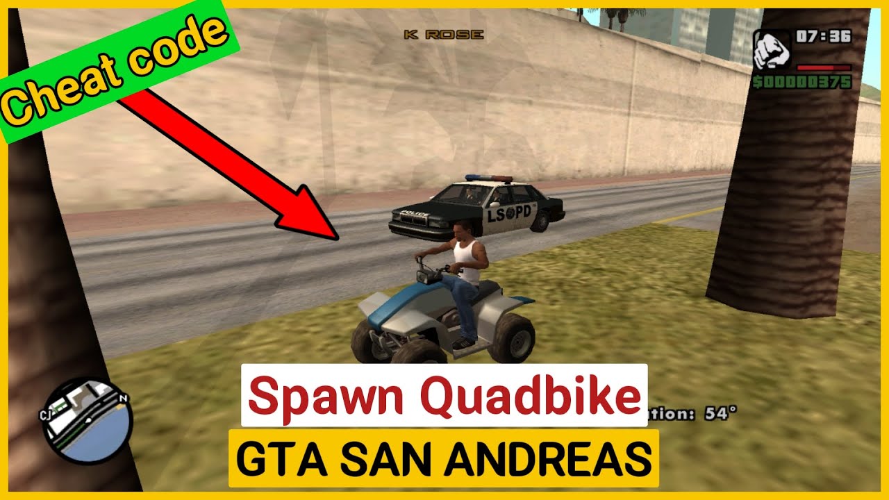 Spawn Quadbike GTA San Andreas Cheat For PC, PS, Xbox