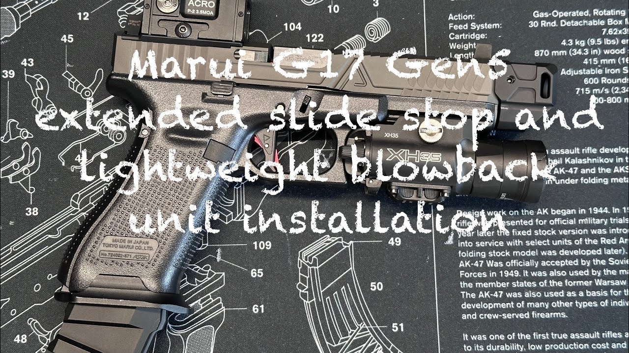 #tokyomarui #G17 #Gen5 extended slide stop and lightweight blowback unit #installation 