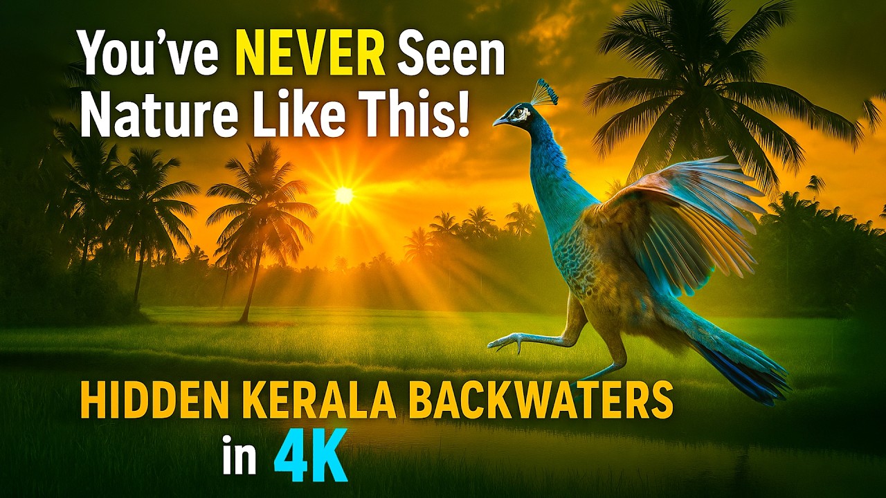 Hidden Kerala Backwaters in 4K: Stunning Birds, God‑Rays & Sunset ASMR