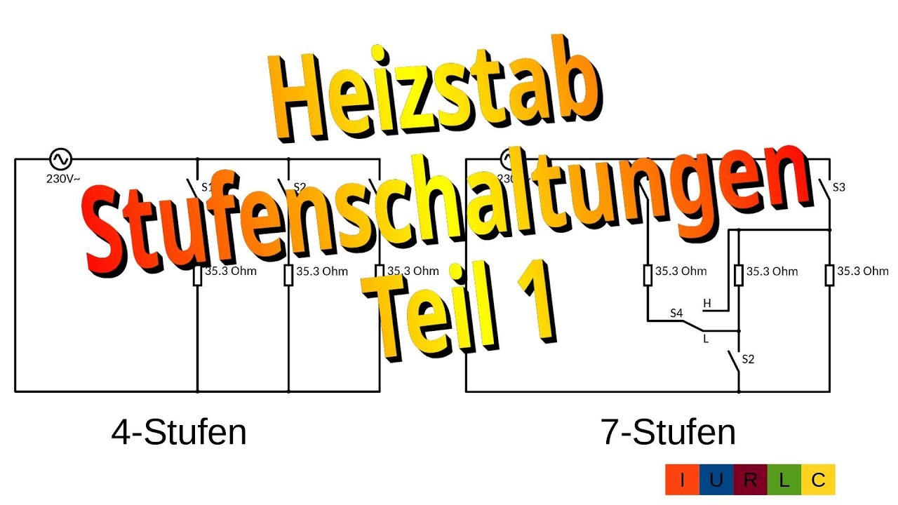 054DE Heizstab Stufenschaltungen Teil 1 - 3 x 230V je 1500W Heizstab