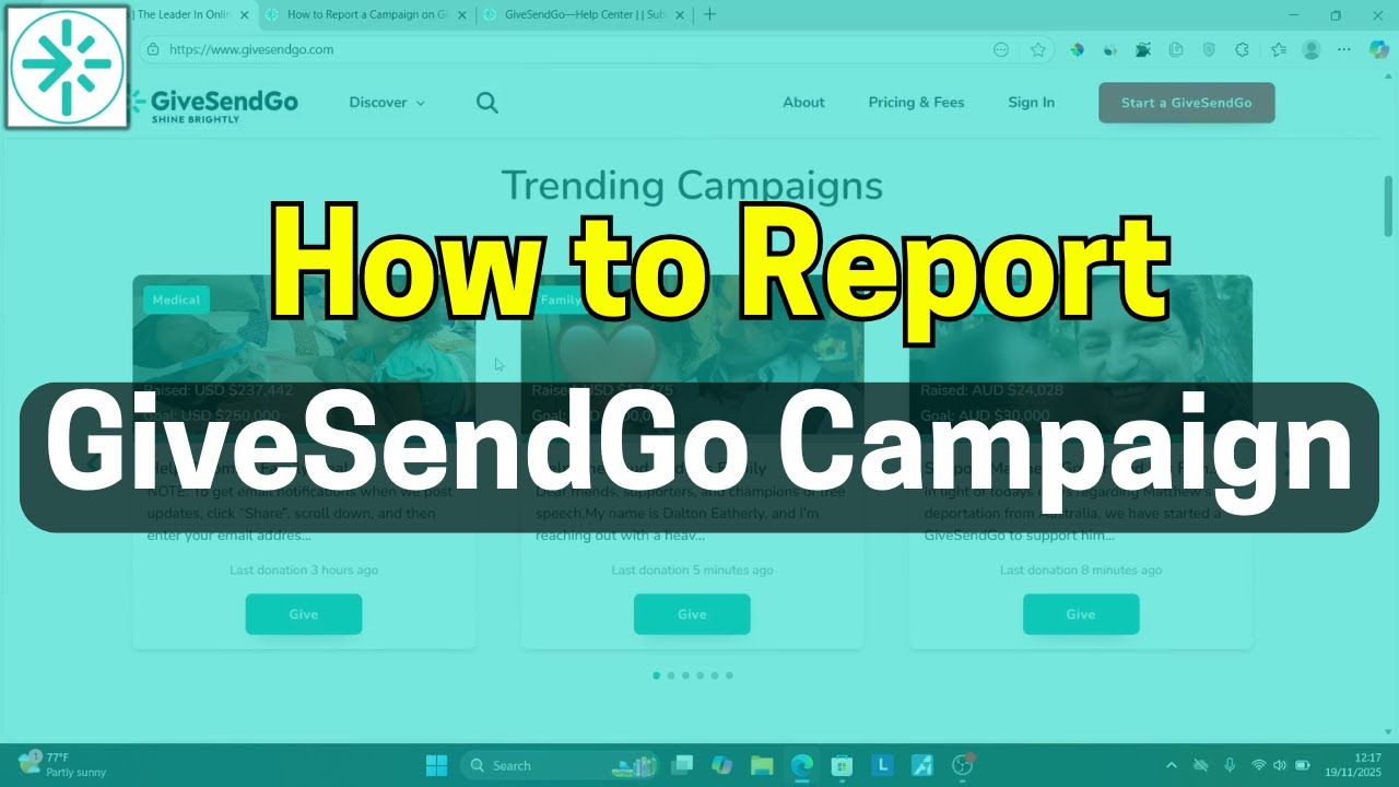 Как сообщить о кампании GiveSendGo (пошагово)