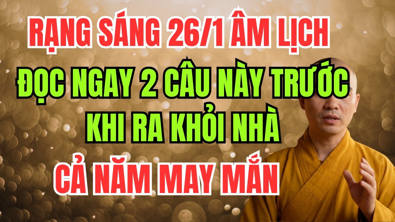 RẠNG SÁNG 26/1 ÂM LỊCH, ĐỌC NGAY 2 CÂU NÀY TRƯỚC KHI RA KHỎI NHÀ, CẢ NĂM MAY MẮN BÌNH AN