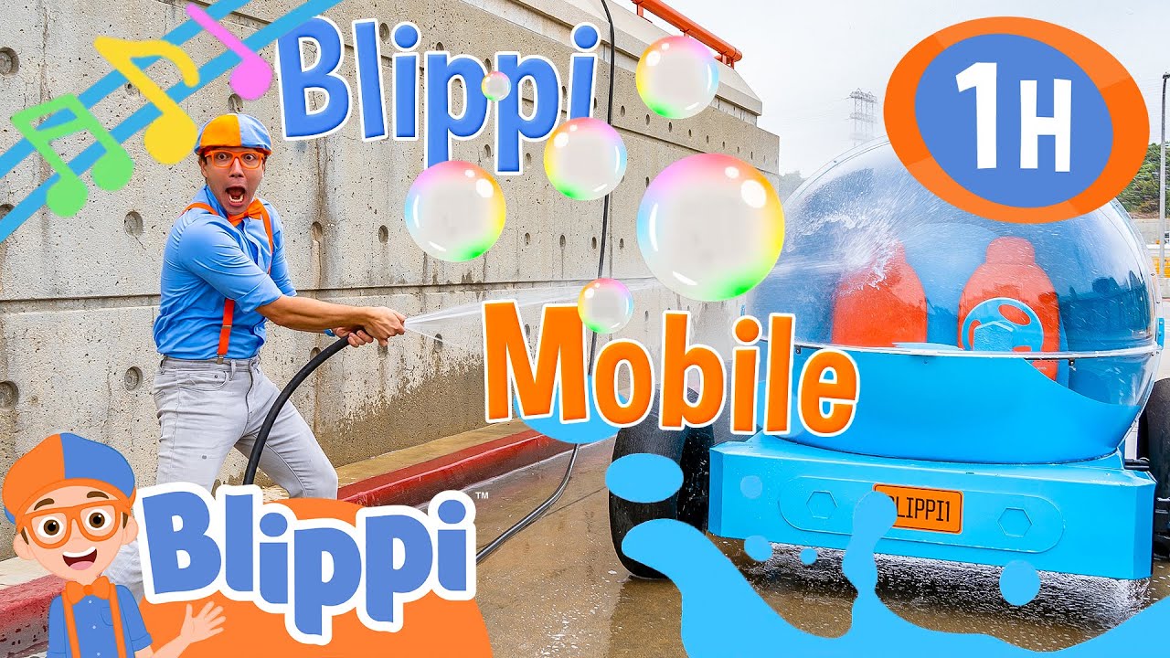 Blippi Mobile Bubble Wash Song | 1 Hour of BLIPPI Car Educational Songs For Kids