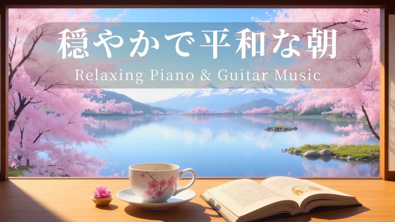 【春カフェBGM】暖かく静かな時間 🌸｜癒しのピアノ＆ギターで過ごす穏やかなひととき｜癒し・リラックス・集中・読書・勉強・作業用
