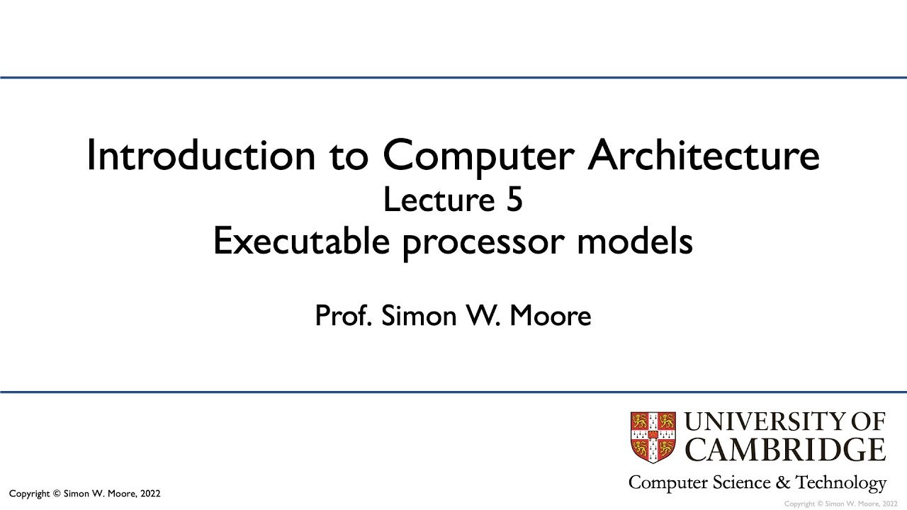 Lecture 05: Executable processor models