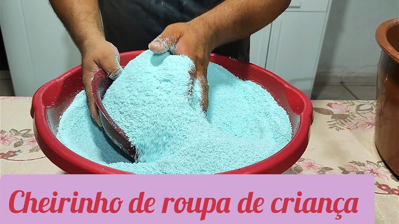 Sabão caseiro em pó com cheirinho de roupa de Criança deixa as roupas macias perfumadas mamães amam