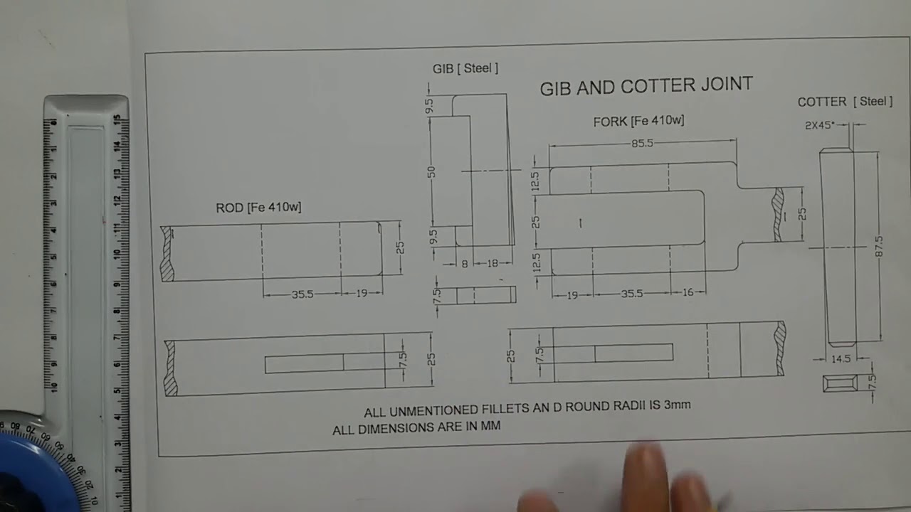 Gib and Cotter Joint Manual drafting part2