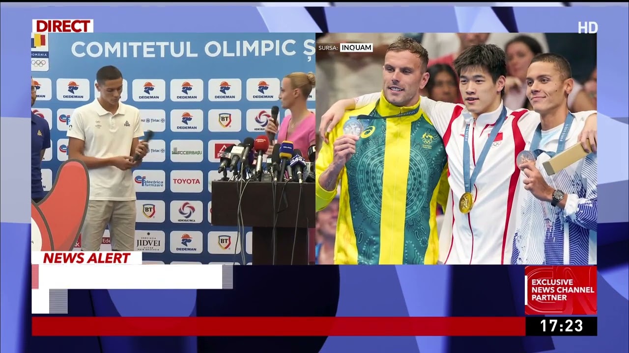 David Popovici a ajuns în România cu medaliile obținute la JO 2024
