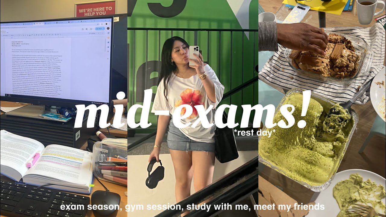 MID-EXAMS REST DAY 👯‍♀️ exam season, gym session, rest day, study with me, socializing & more!