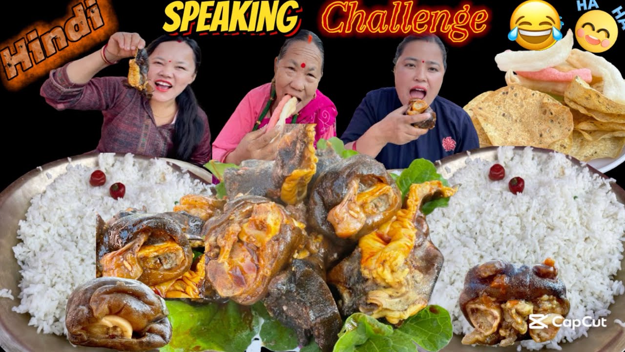 HINDI SPEAKING CHALLENGE || WHITE RICE BUFF BONE MARROW EATING CHALLENGE
