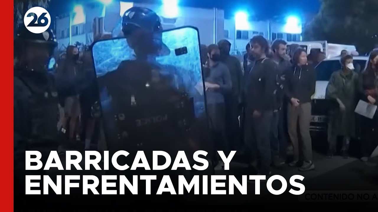 🚨 BLOQUEOS, BARRICADAS Y ENFRENTAMIENTOS: As&iacute; se vive una nueva jornada de protestas en Francia