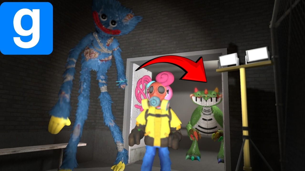 GMod Poppy Playtime chapter 5 Huggy Wuggy comes back and hunts down all the players!