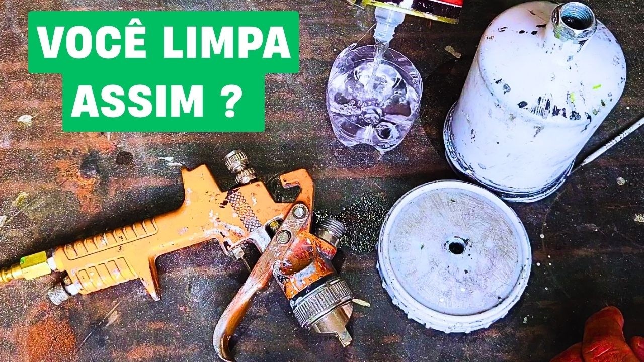 Como Fazer a LIMPEZA COMPLETA da PISTOLA DE PINTURA (Sem DANIFICAR a Pistola)