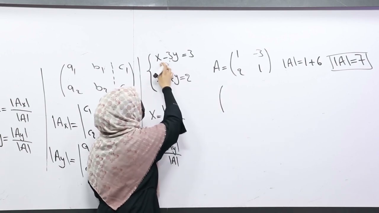 71 صنف یازدهم مضمون ریاضی حل سیستم معادلات به طریقه کرامر