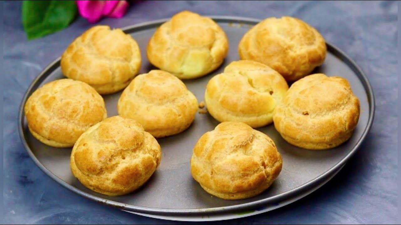 بروفيترول ( عجينة الشو ) بأسهل طريقة وإزاي يكون ناشف بدون عجينه من الداخل 👍🏻| Cream puffs