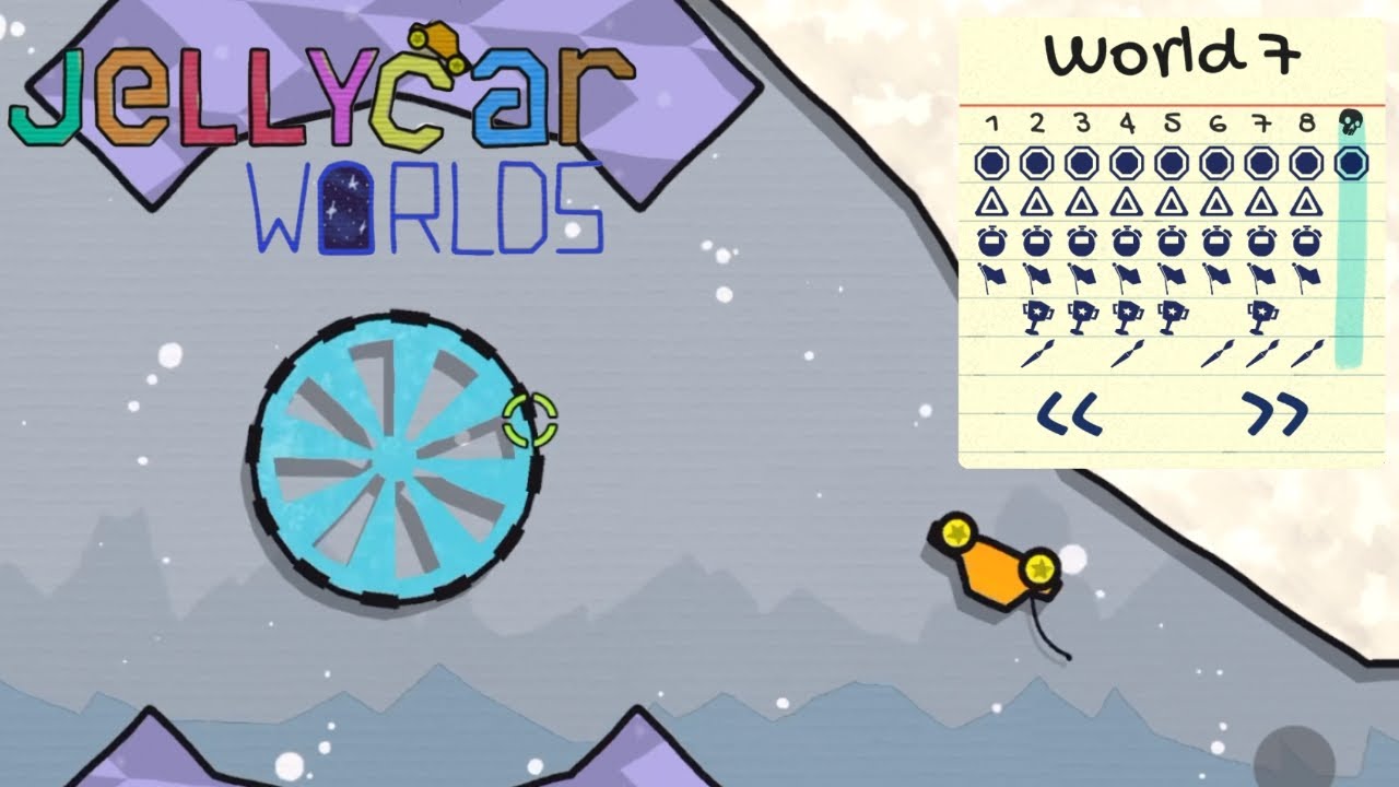 Jellycar Worlds: World 7 "Frost Mountain" Walkthrough