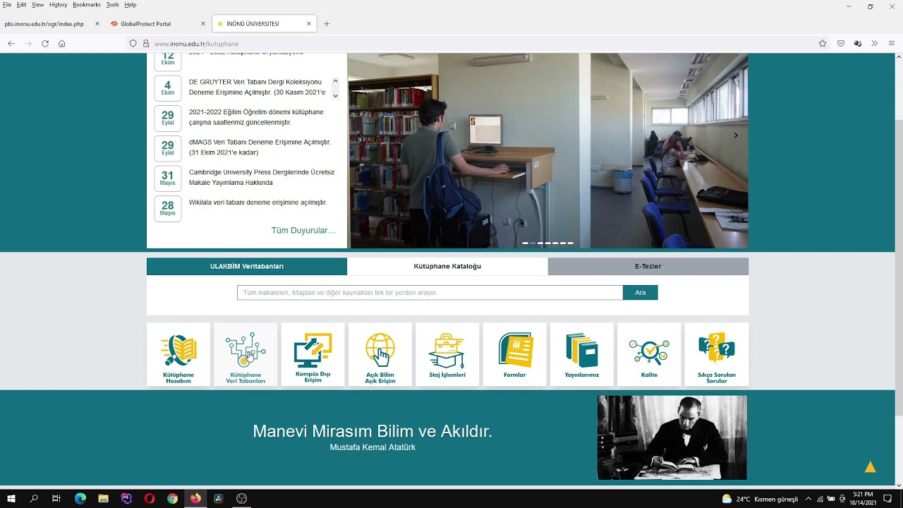 İnönü Üniversitesi Kütüphane e-Kaynaklarına Kampüs Dışı Erişim (Öğrenciler için)