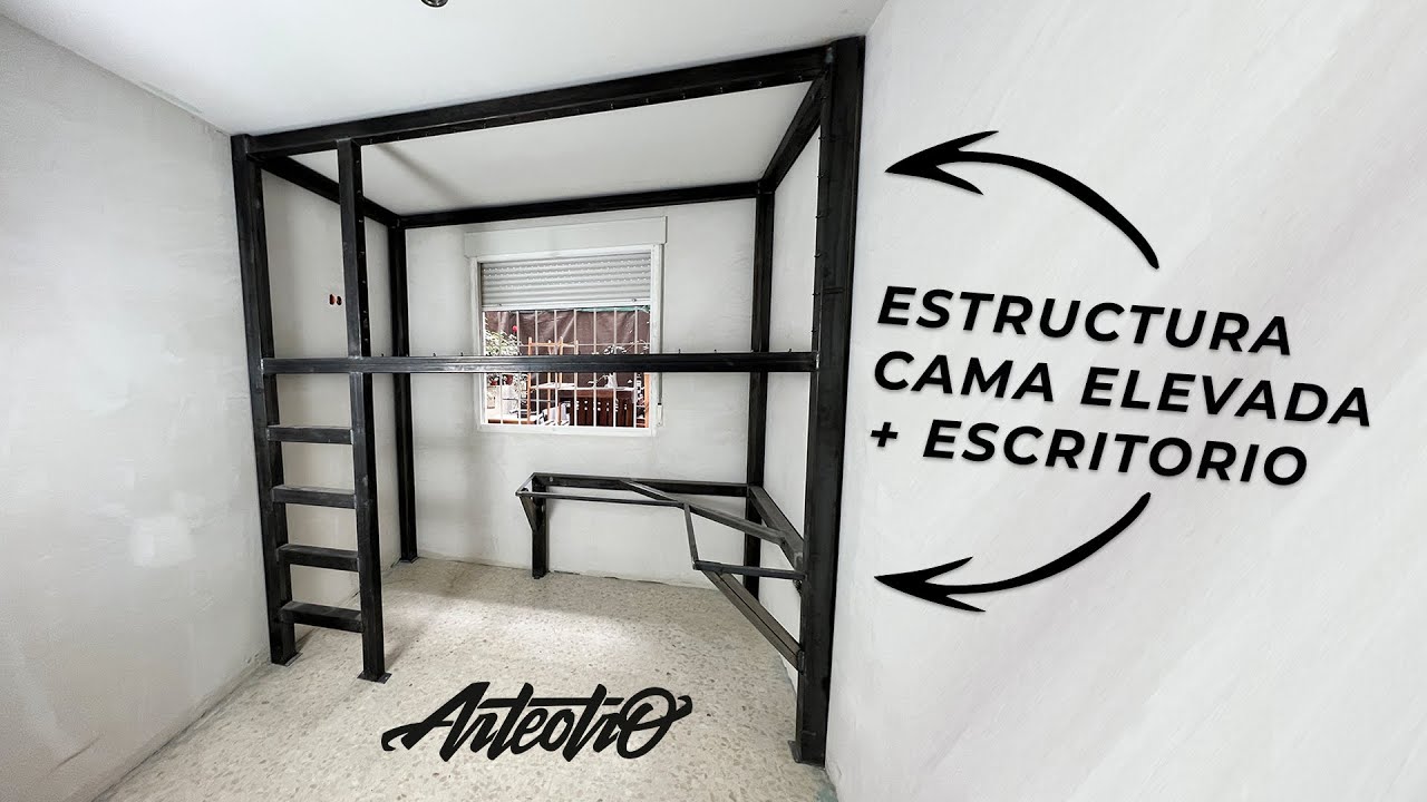 Estructura de hierro para cama LITERA con ESCRITORIO - Parte 1