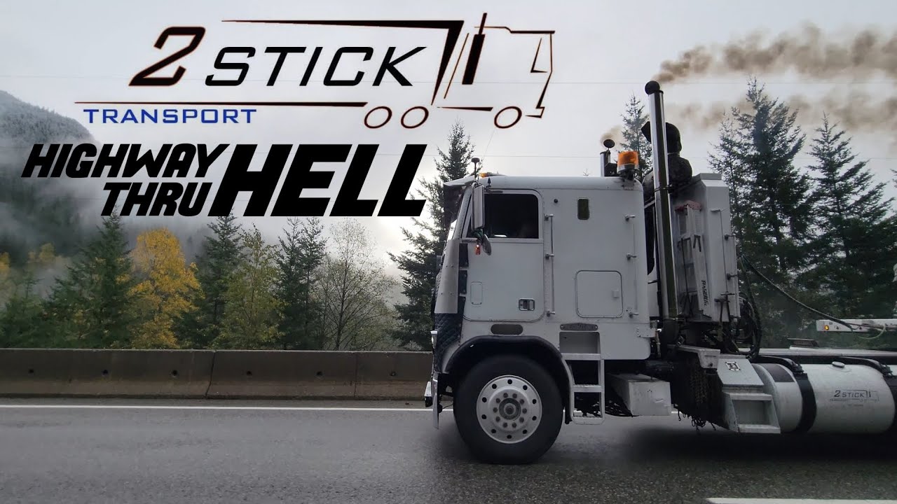 FREIGHTLINER CABOVER CLIMBING THE SMASHER HIGHWAY THRU HELL
