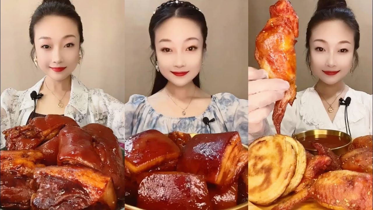 Asmr Chinese Food Mukbang Eating Show | 중국돼지고기 먹방 | 중국먹방/디저트먹방/월병먹방 | 닭날개 먹방 | 삼겹살 먹방 | 소리좋은음식 먹방