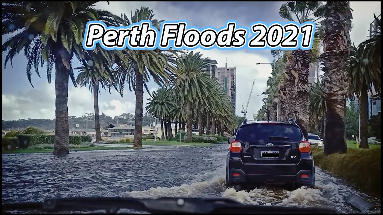 Driving in Heavy Rain and Flooded Road in Perth, Australia | Winter 2021