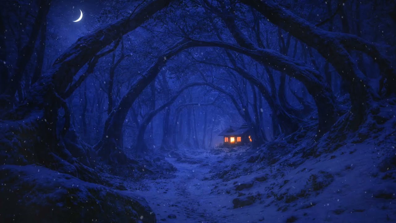 You Need Sleep Tonight ✦ Snowy Forest Tunnel Cabin Ambience for Deep Sleep and Overnight Rest
