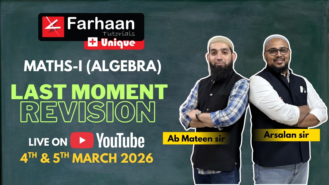 Mathematics 1 Last Moment Revision (Part 01) || SSC 2026 || Farhaan Tutorials