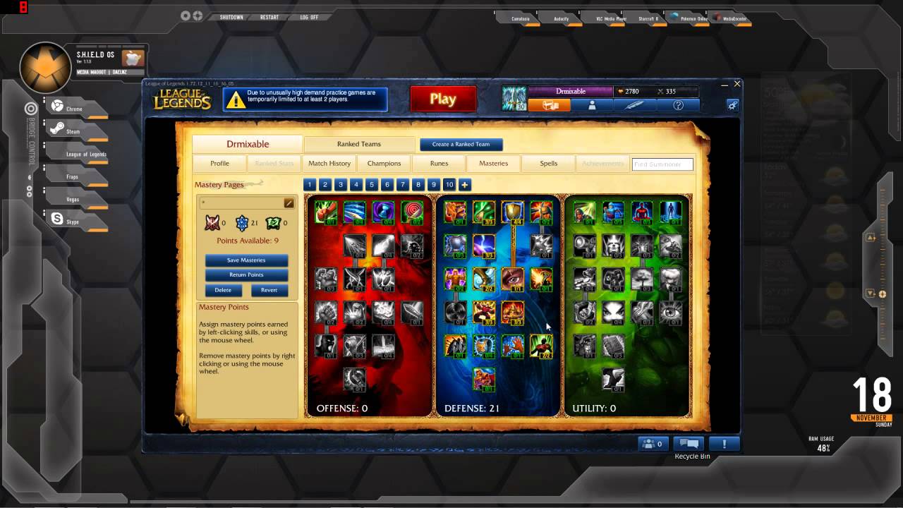 League of Legends Season 3 Mastery Pages- Mastery Overview