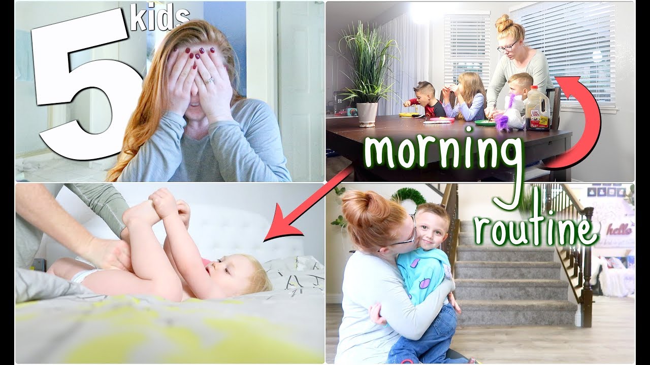 RAW un-edited Morning Routine w/ 5 KIDS (school day)