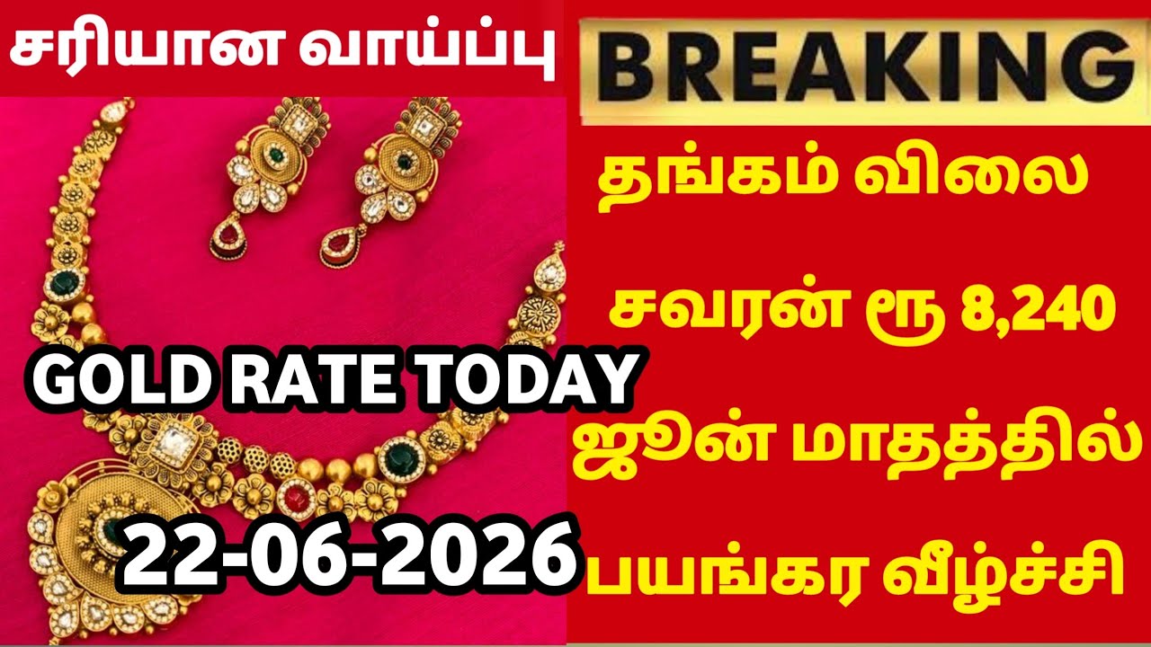 22-06-26|Sovereign gold price huge peak fall again|todaygoldratetamil|goldprice|Chennai