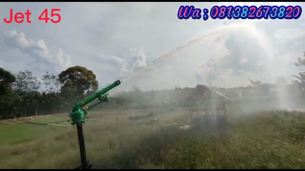 Sprinkler Jet 45 Radius Tembak 45 meter | Pompa 18 Hp Stater