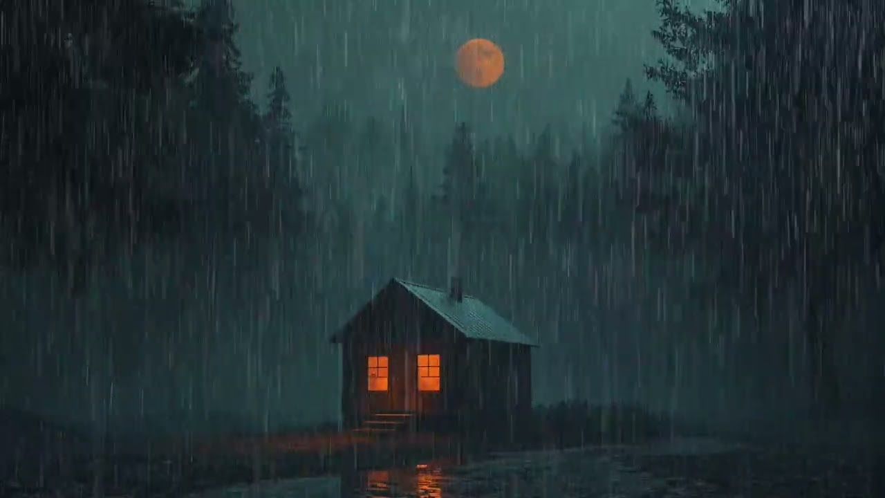 99% of YOU will Fall Asleep Fast | Strong Rain & Mighty Thunder on the Roof of Forest House at Night