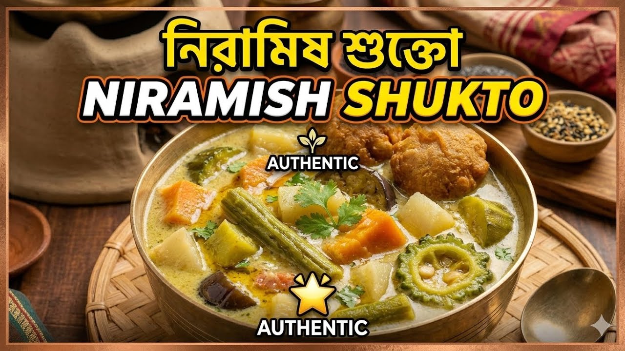 খুব সহজ উপায়ে বানিয়ে নিন “নিরামিষ শুক্ত “।🤩