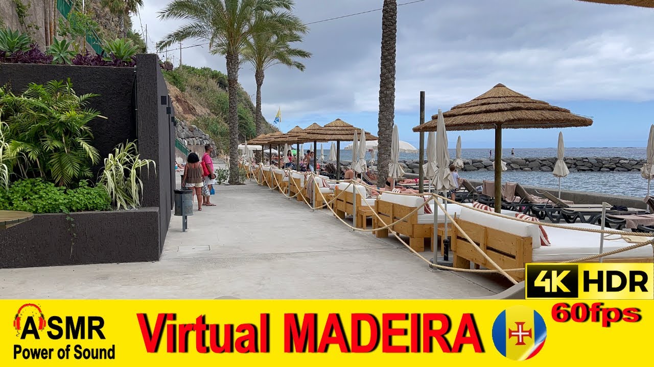 MADEIRA - Calheta - Beach & Bungee jumping 💢4K 60fps 🌈HDR 🎧ASMR #virtualmadeira