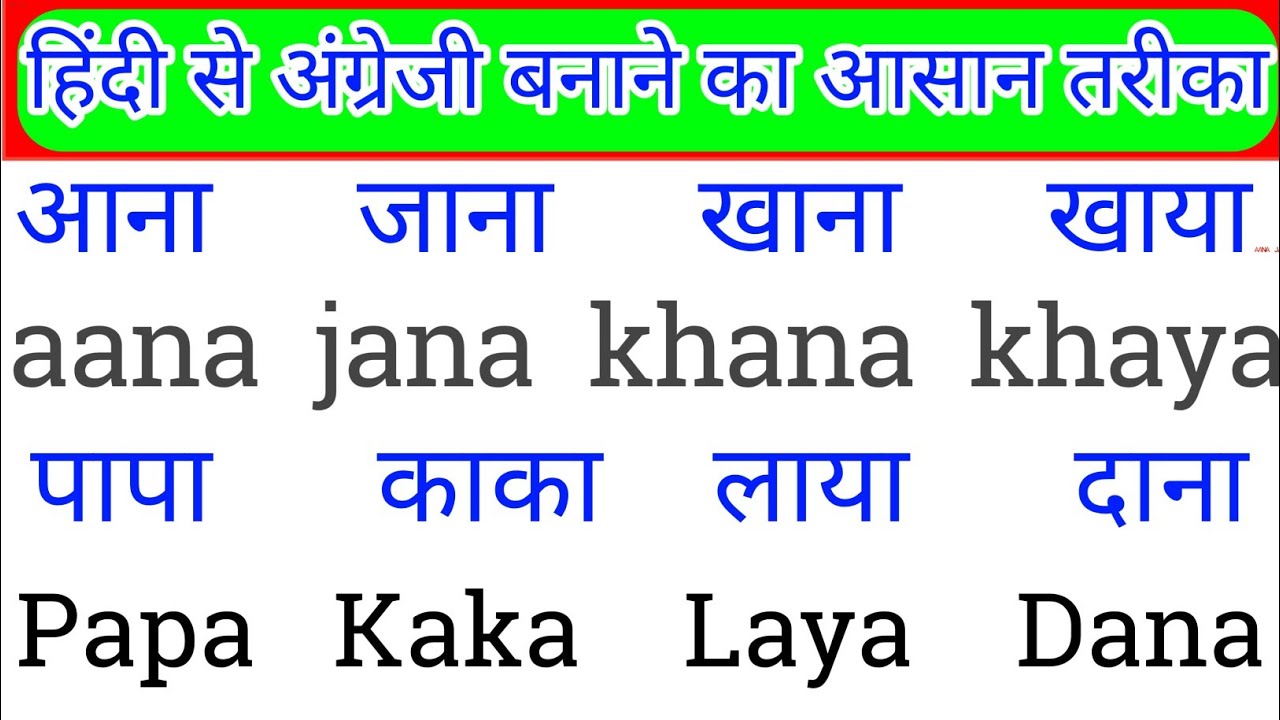 Hindi se english banane ka saral tarika। हिंदी से अंग्रेजी बनाने का सरल तरीका। हिंदी से इंग्लिश  