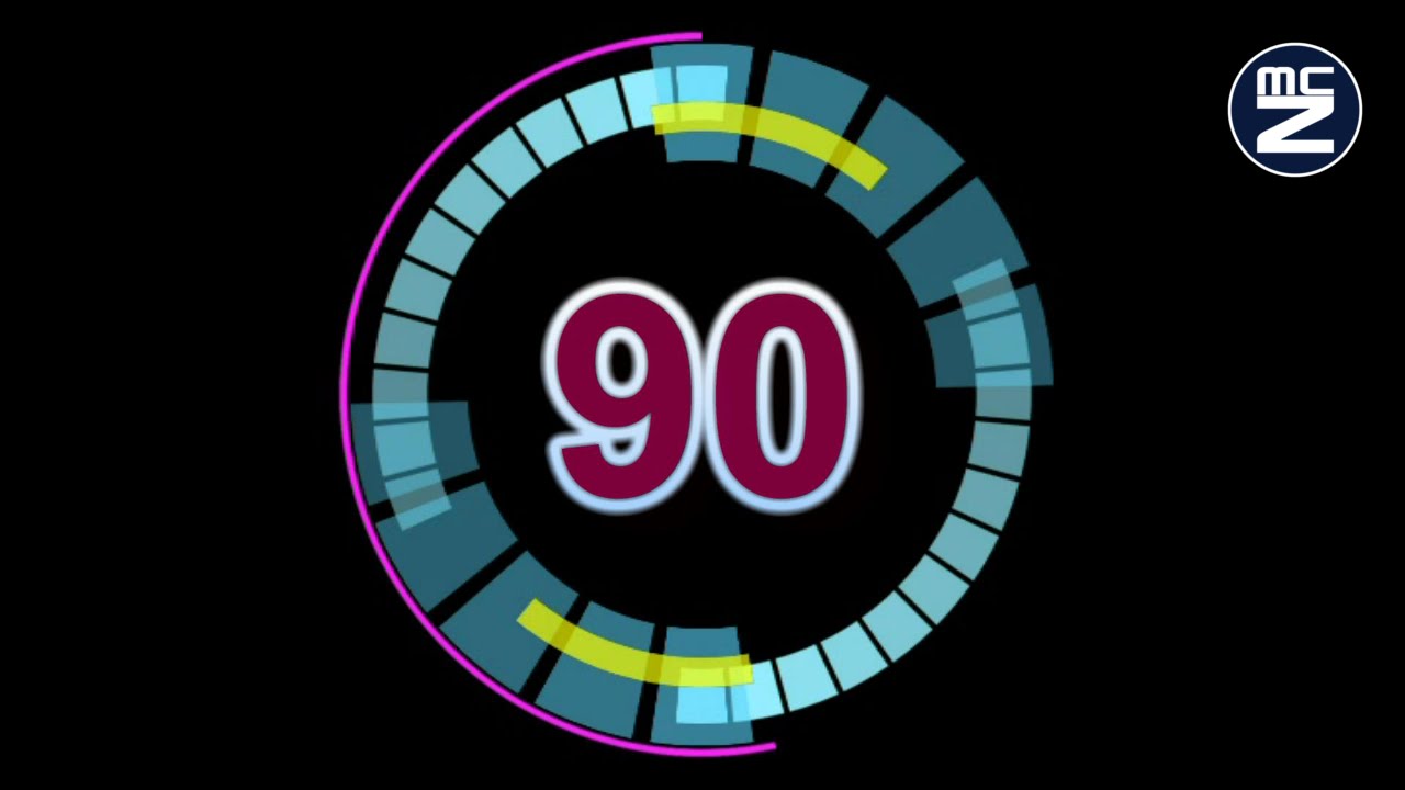 ⏱️ 90 Second Timer Countdown &ndash; Futuristic Digital Animation | Free House Music by McZerrill