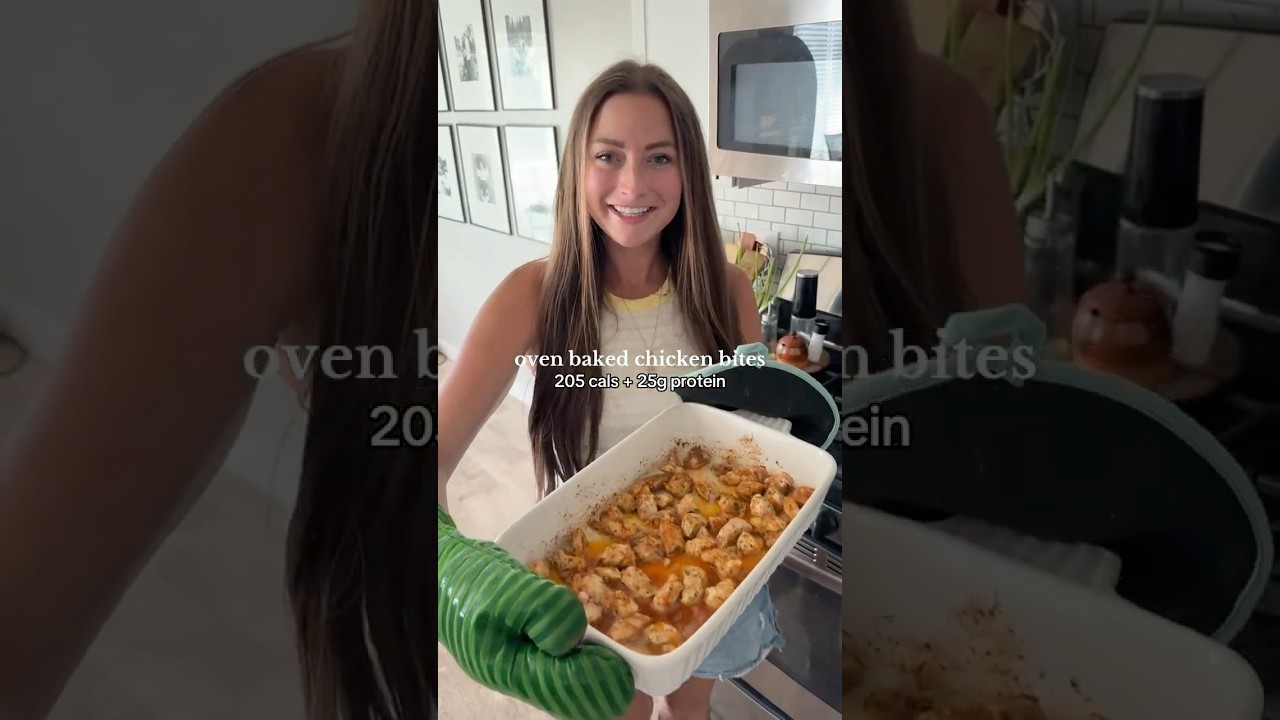 oven baked chicken bites! full recipe in description 💓