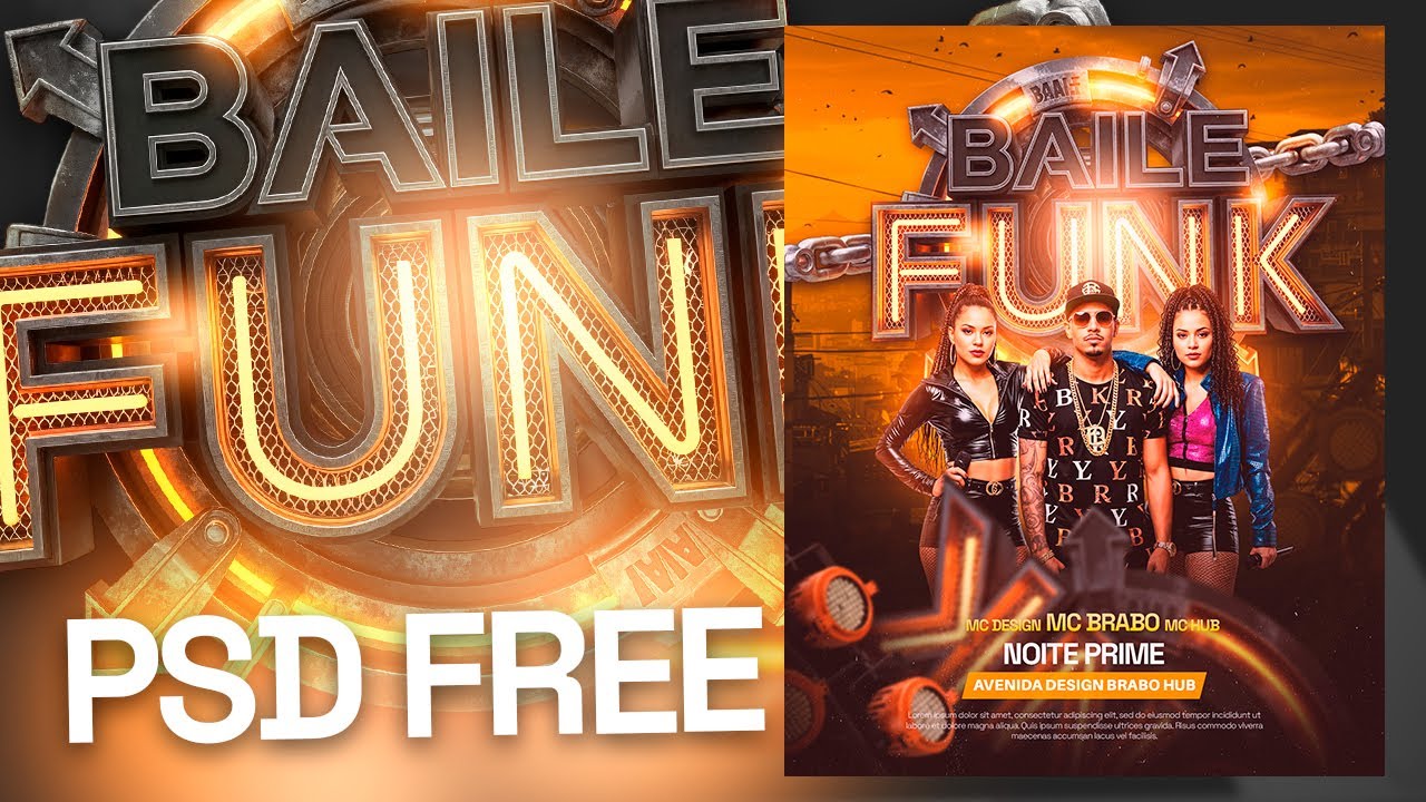 🔥 Flyer Baile Funk Noite Prime — PSD Profissional Grátis
