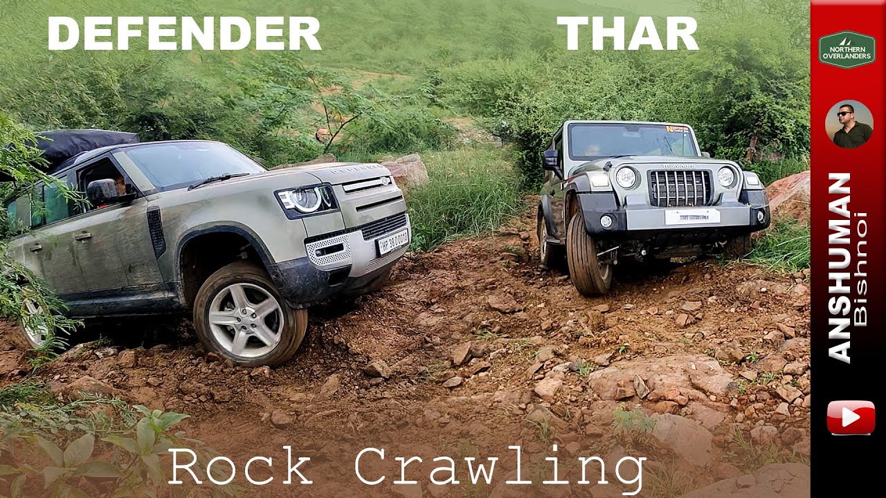 Rock Crawling with Landrover Defender and Mahindra Thar 2020 | Offroading