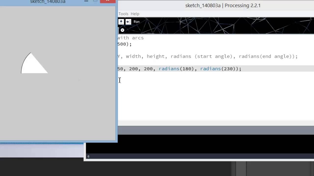 Radians and Arcs in Processing