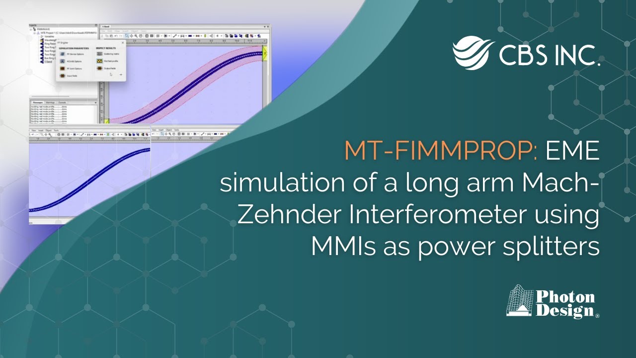 MT-FIMMPROP simulation of a long arm Mach-Zehnder Interferometer using MMIs | CBS Inc.