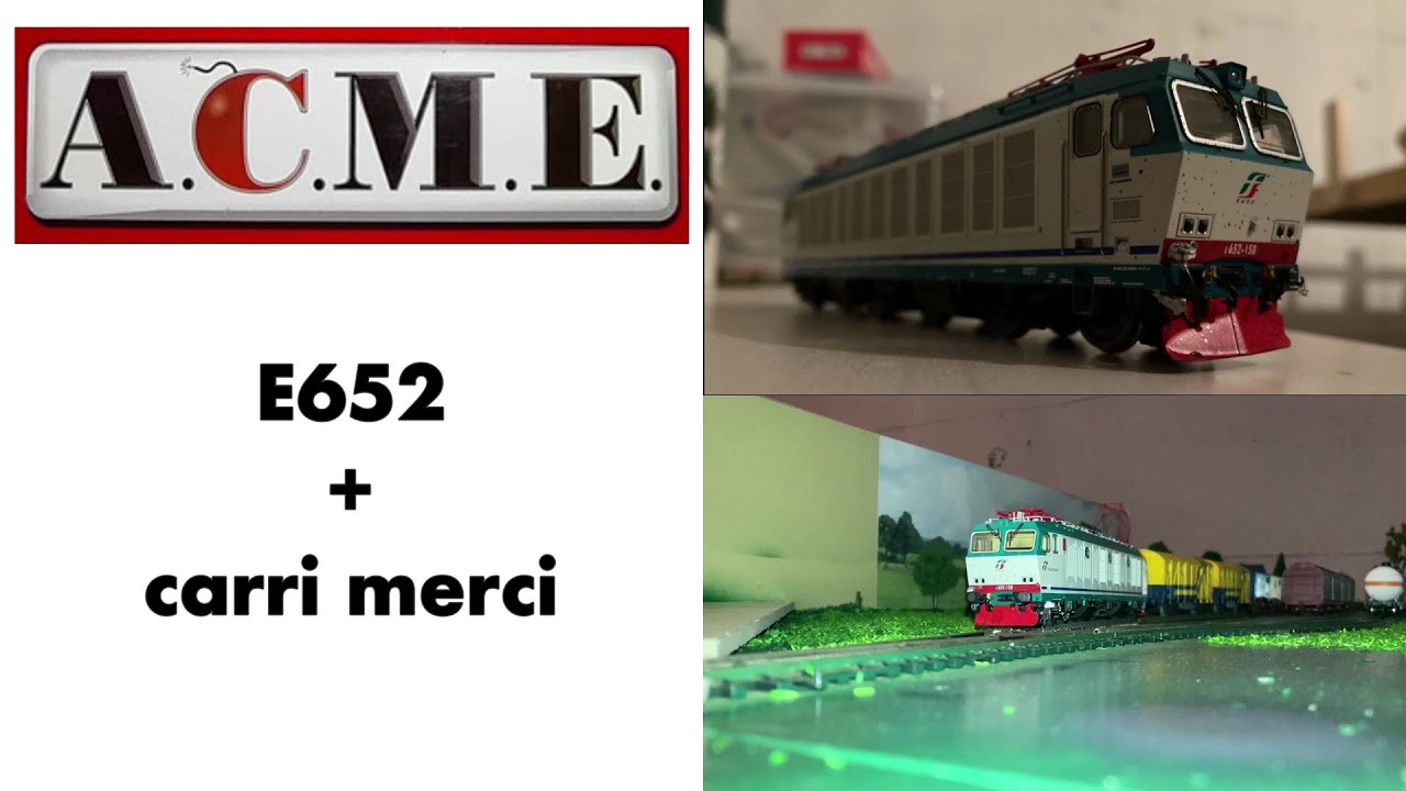 E652 158 + carri merci sul mio plastico ferroviario!
