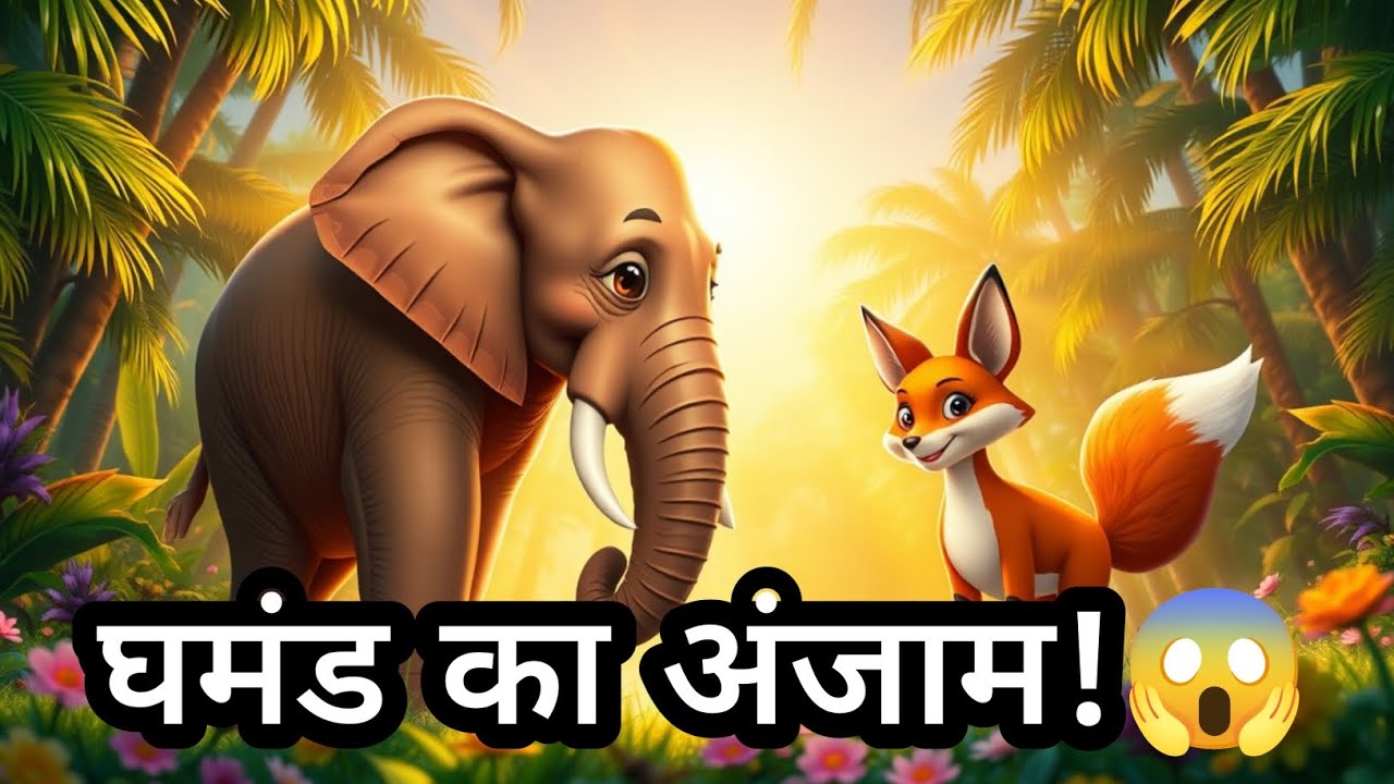 घमंडी हाथी को चालाक लोमड़ी ने सिखाई ऐसी सीख 😱 |घमंड का अंजाम Hindi new moral animated story
