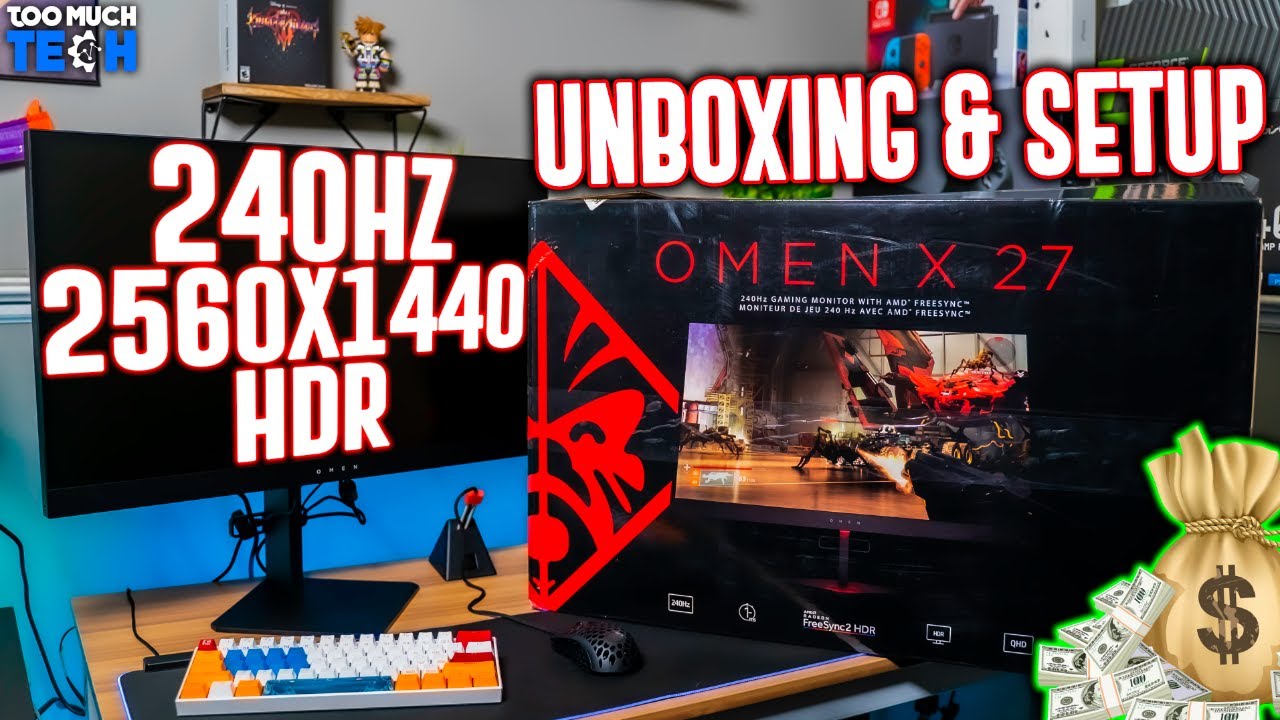 UNBOXING THE 240hz QHD MONITOR! HP OMEN 27