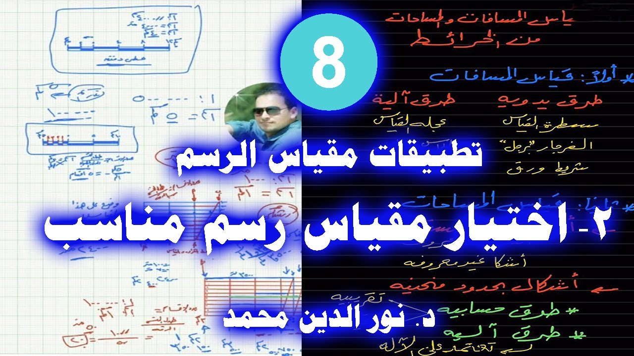 8- اختيار مقياس الرسم المناسب للخريطة- شرح المساحة المستوية ومبادىء الخرائط