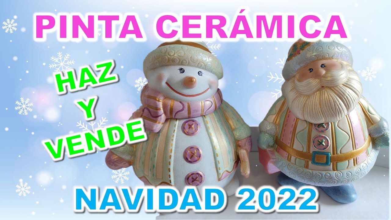PINTA CERAMICA NAVIDEÑA SANTA CLAUS Y MUÑECO DE NIEVE/Manualidades navideñas para vender o regalar