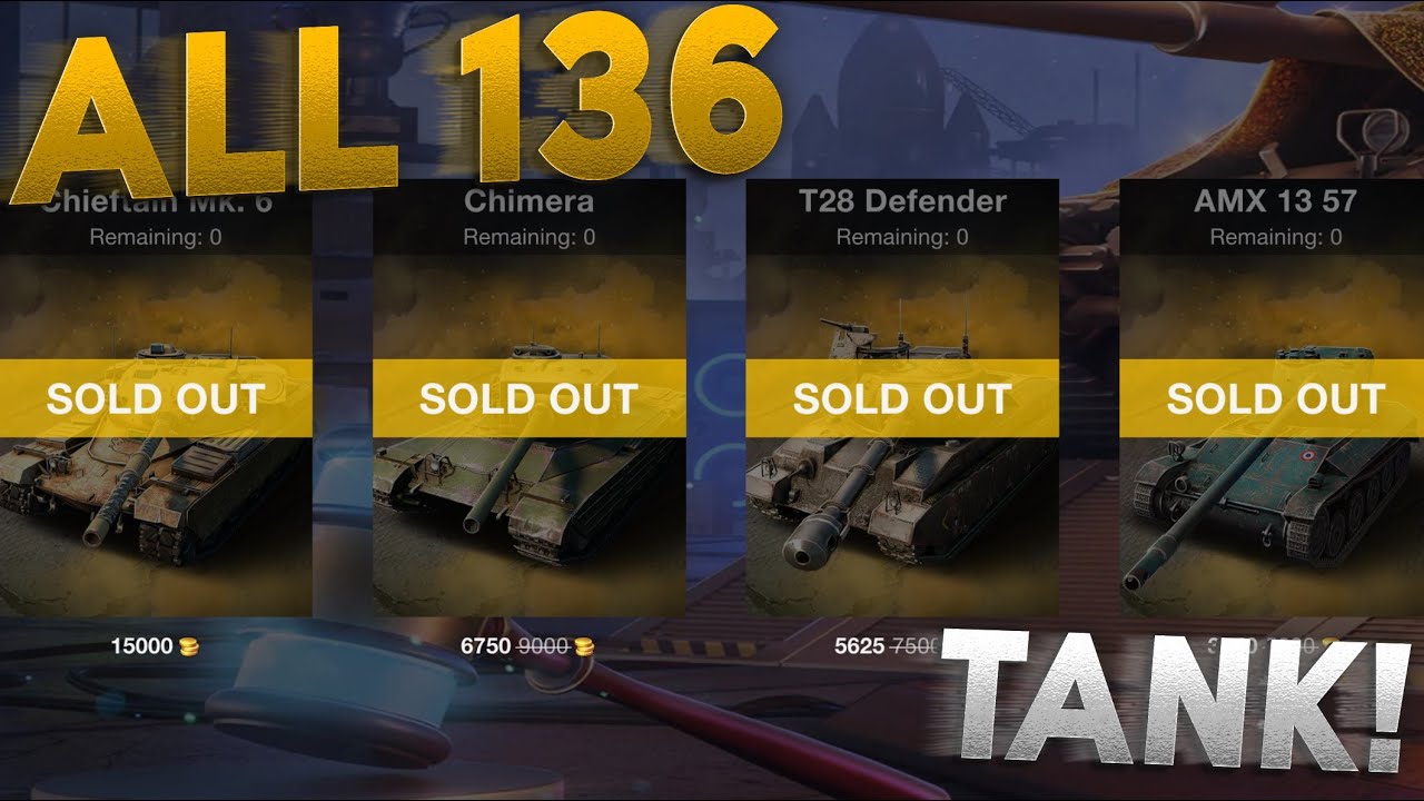 SHOWCASING ALL 136 TANKS IN AUCTIONS!