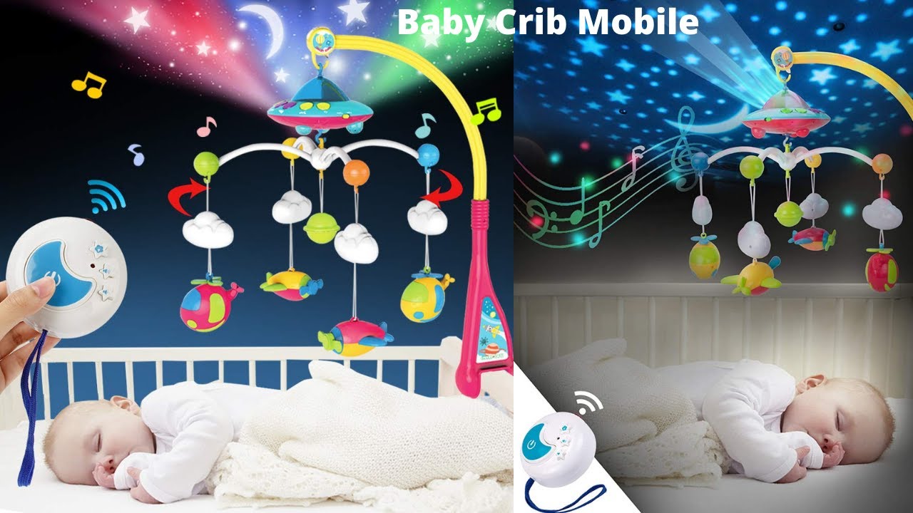 Best Baby Crib Mobile.Crib Mobile with Lights,Music, Moon ,Stars Projection.3-in-1 Projection Mobile