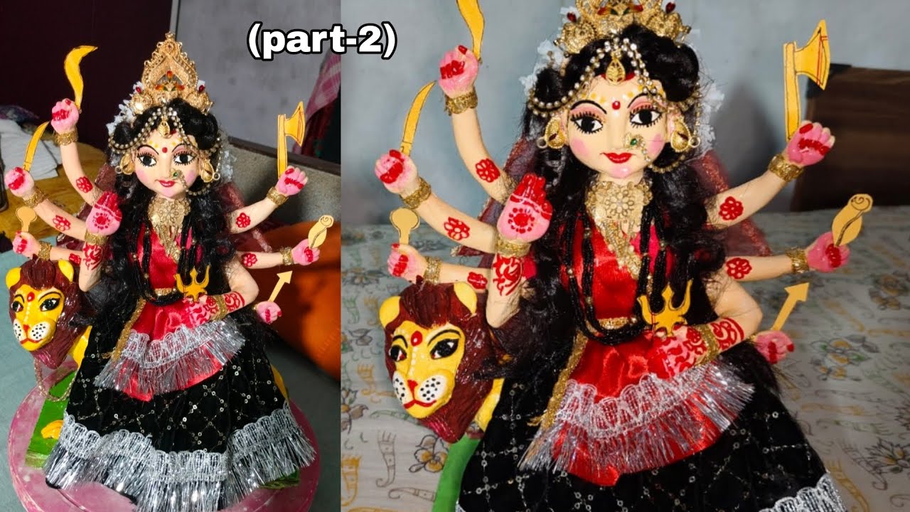 🔱मां शेरावाली की मूर्ति को colour करना सीखे/🌺 maa sherawali idol coloring process (part- 2 )🙏🏻